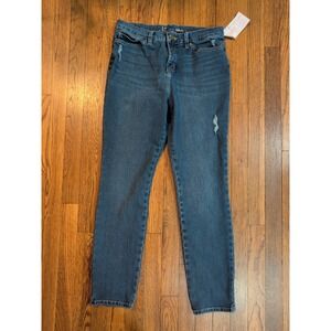 Lee‎ Womens Modern Distressed  Skinny Med/Dk Wash Platinum Label Sz 12